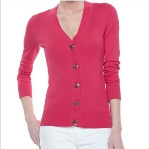 TORY BURCH pink simone cardigan